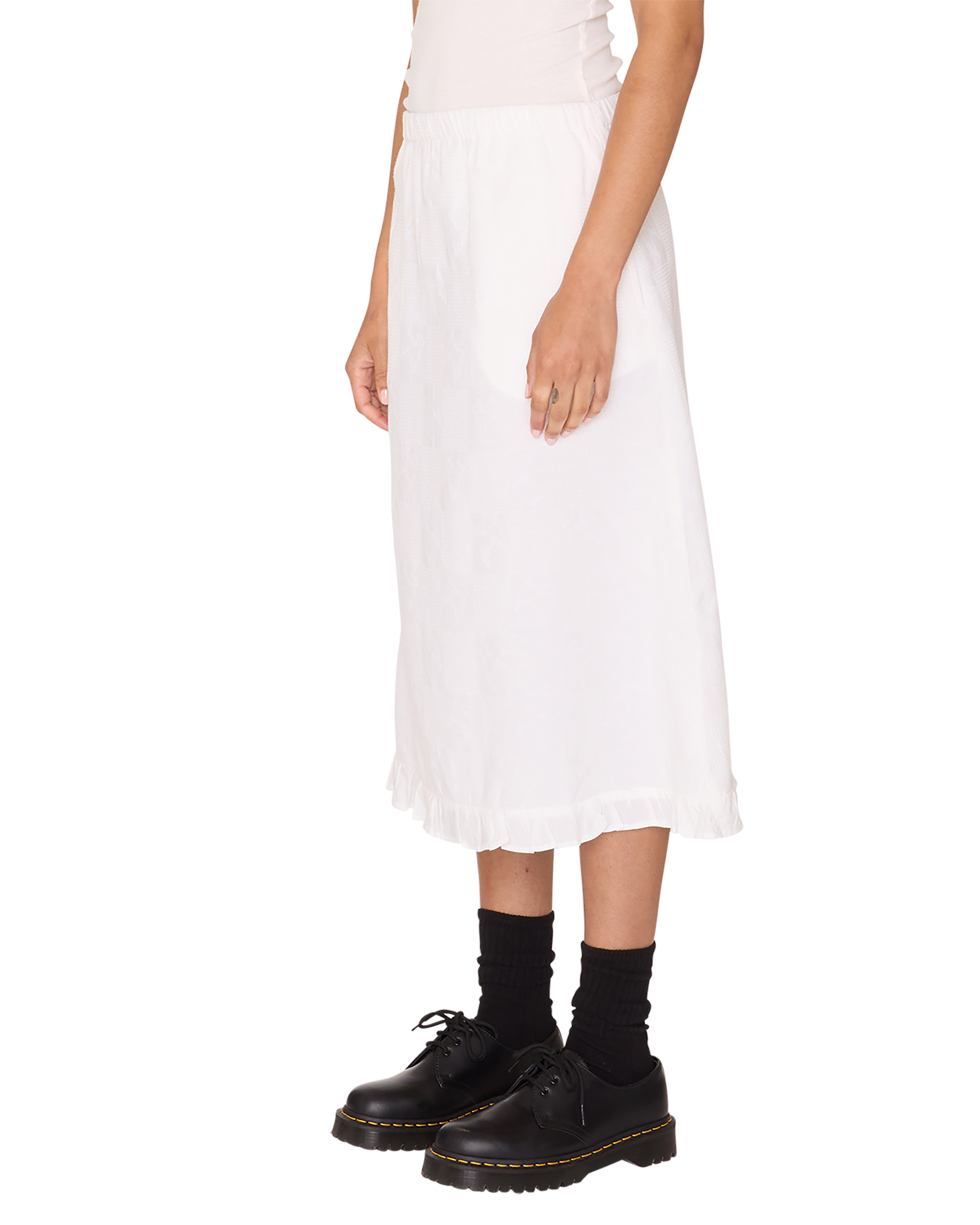 obey manor jacquard skirt white (zoomed)