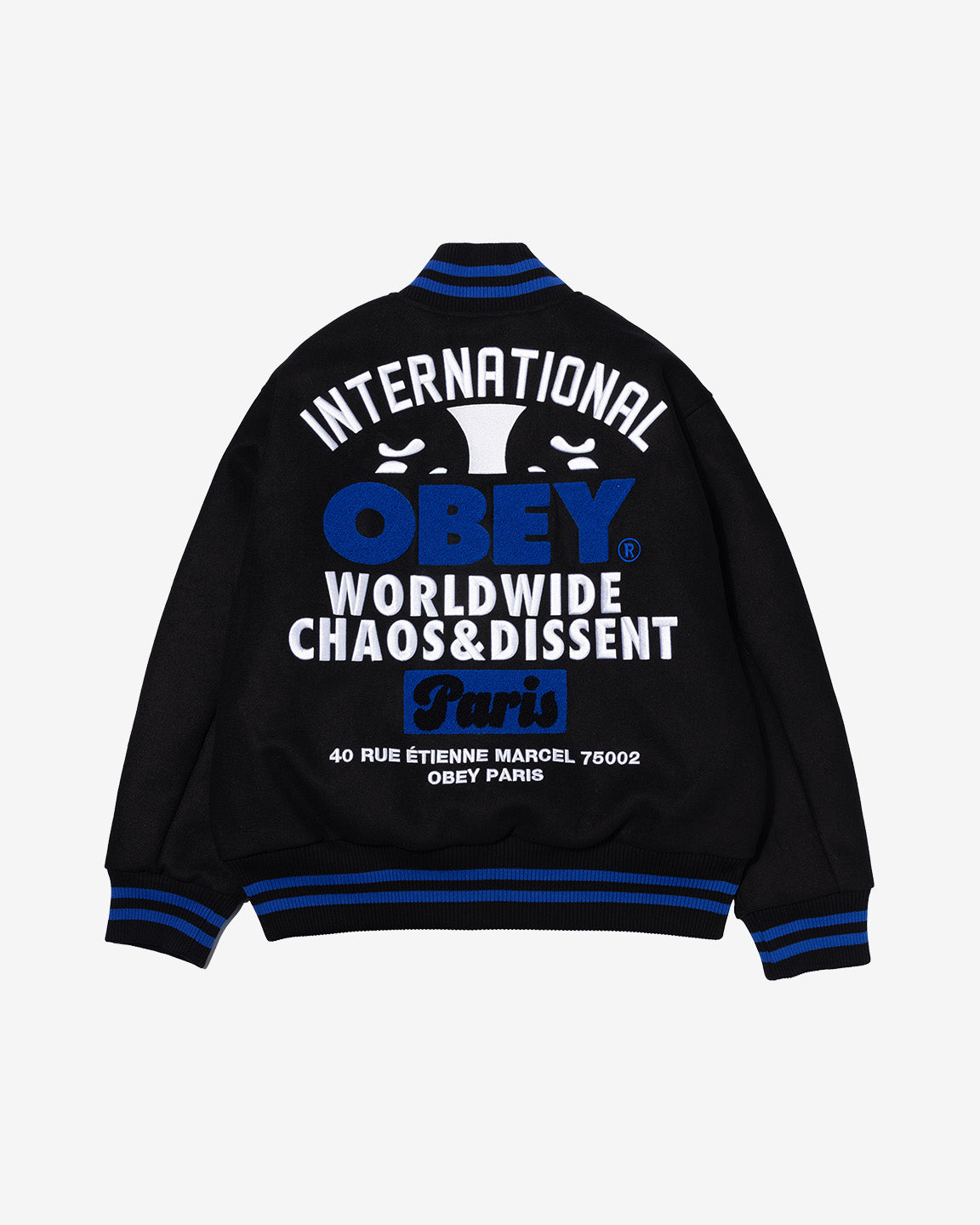 WORLDWIDE PARIS VARSITY JACKET BLACK / BLUE