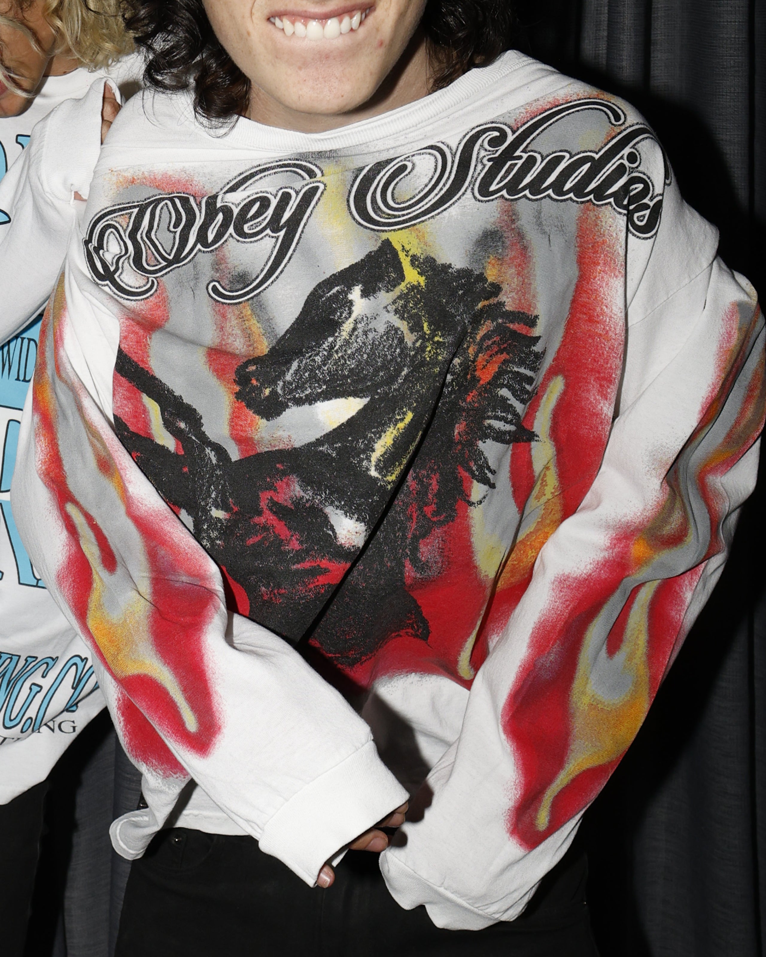 OBEY STUDIOS HORSE LS VINTAGE T-SHIRT (zoomed)