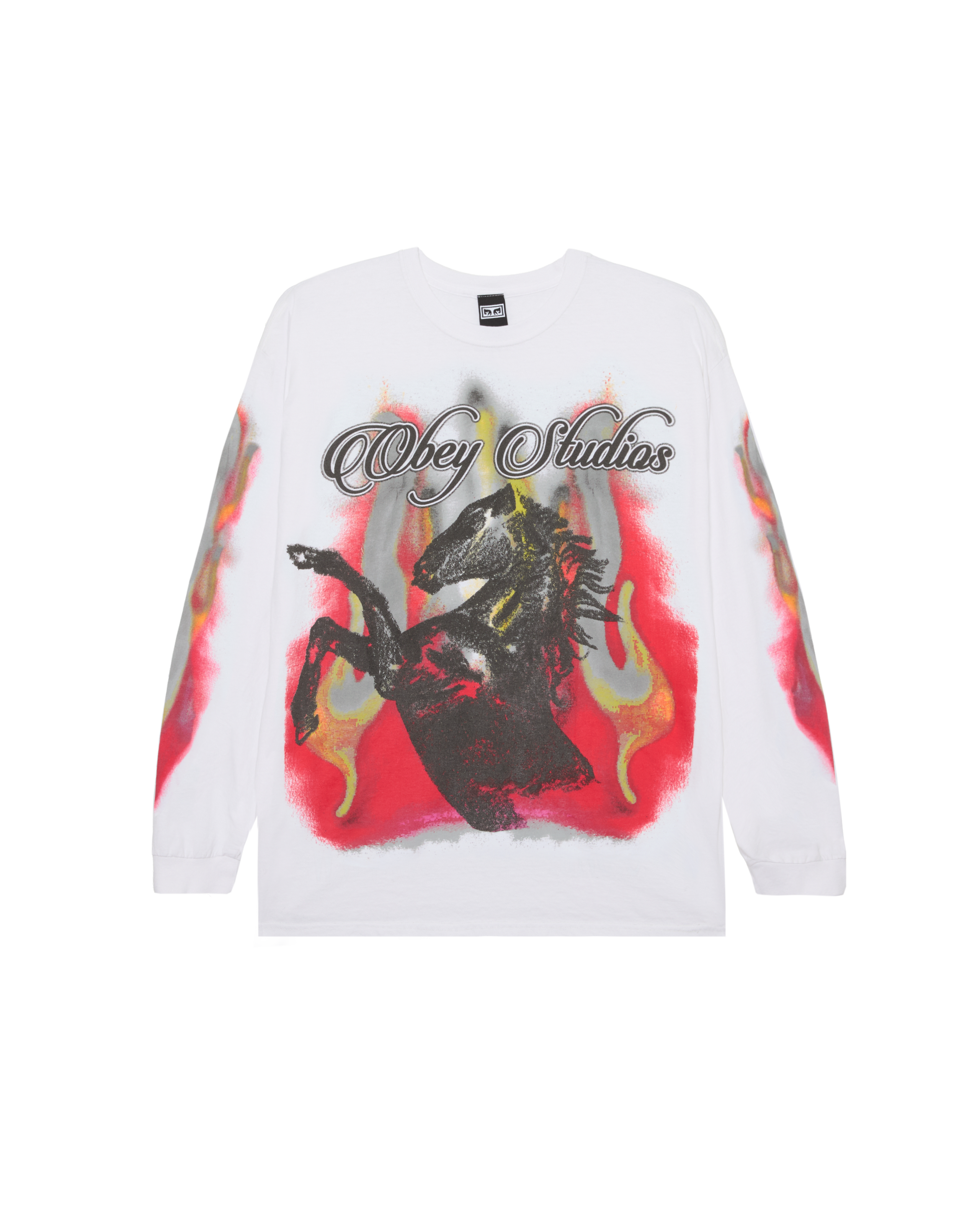 OBEY STUDIOS HORSE LS VINTAGE T-SHIRT (zoomed)