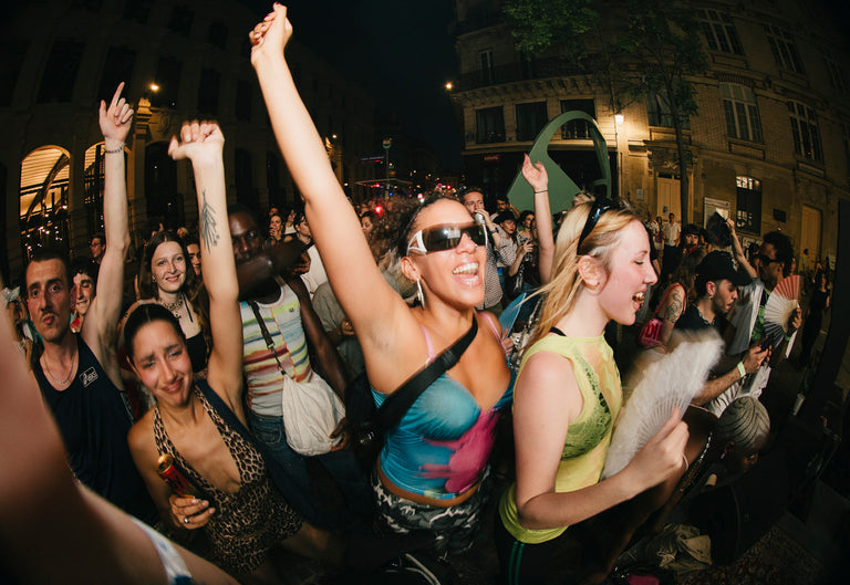 People dancing at a music event 