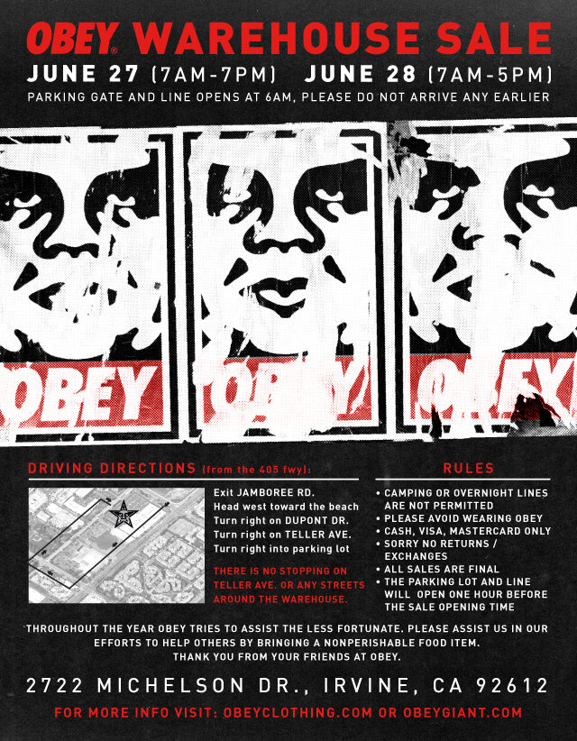 OBEY WAREHOUSE SALE 2015