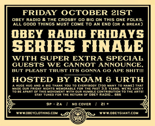 OBEY RADIO FRIDAYS: SERIES FINALE RECAP