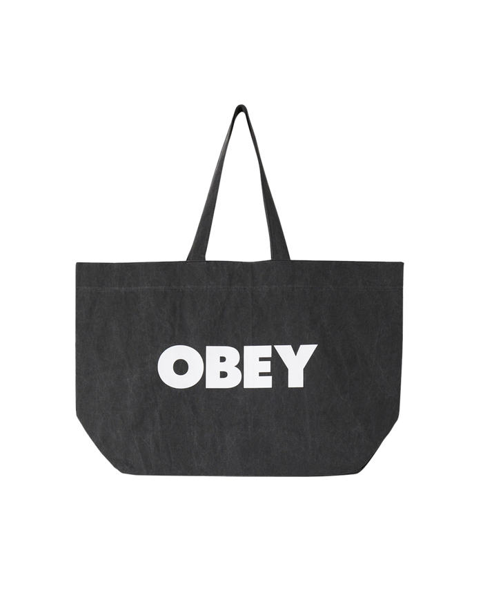 obey pigment dyed tote bag pigment black