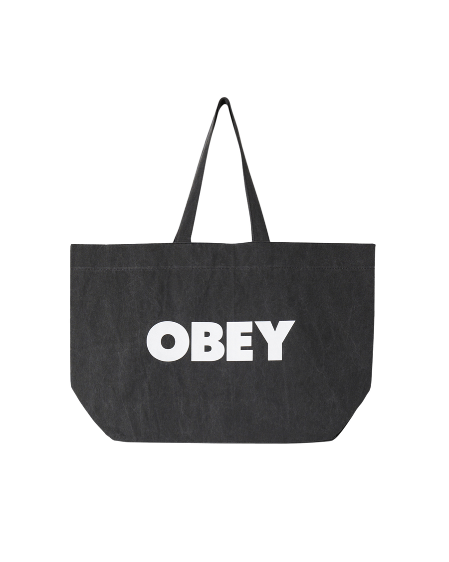 obey pigment dyed tote bag pigment black