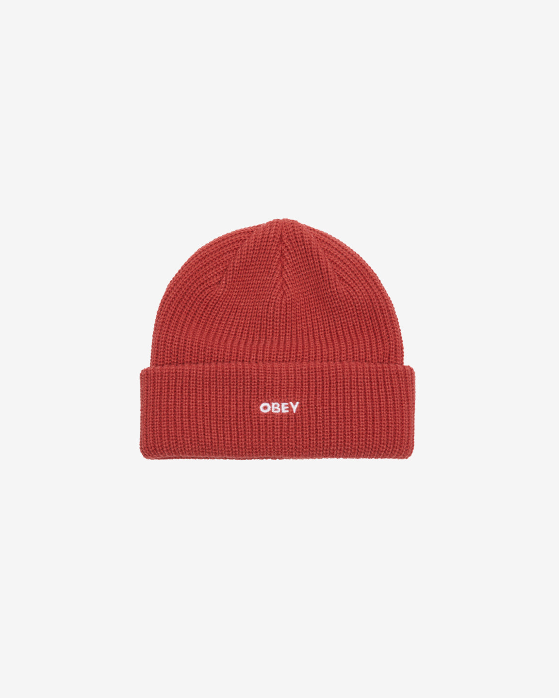 OBEY FUTURE BEANIE MINERAL RED (zoomed)