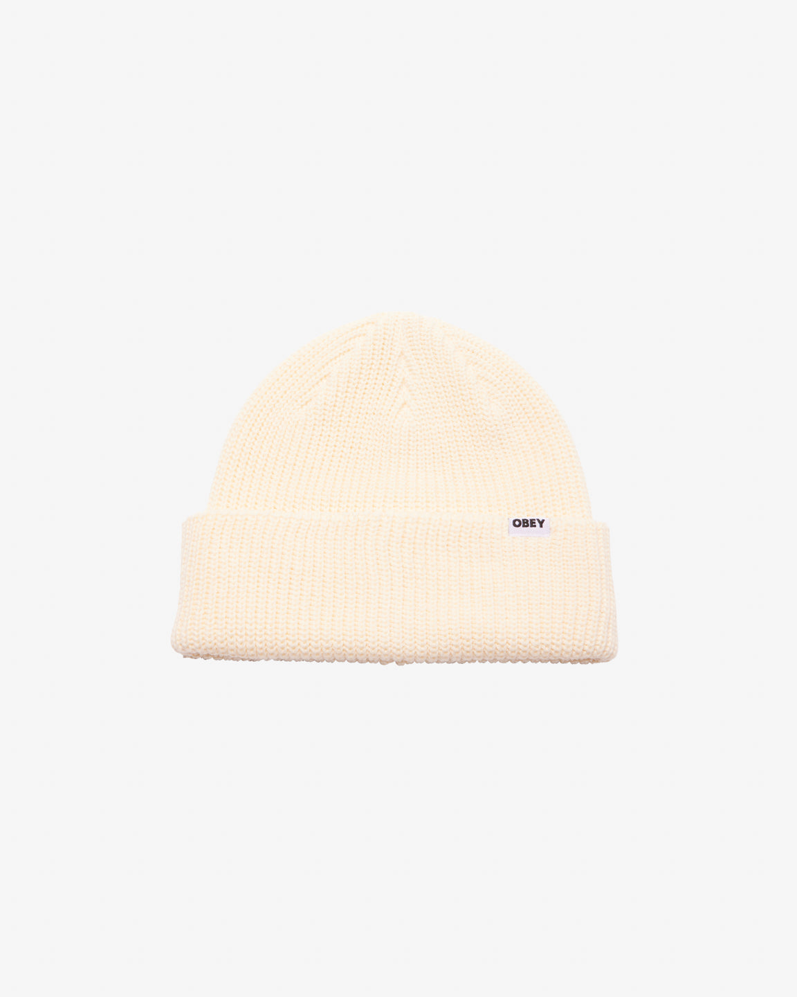 obey bold organic beanie unbleached