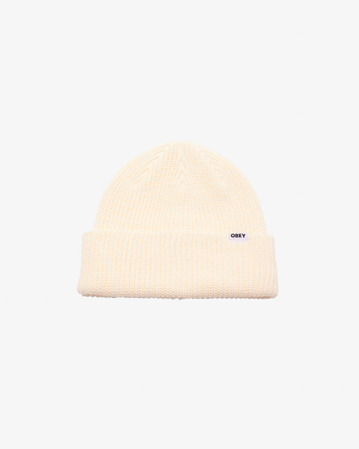 obey bold organic beanie unbleached