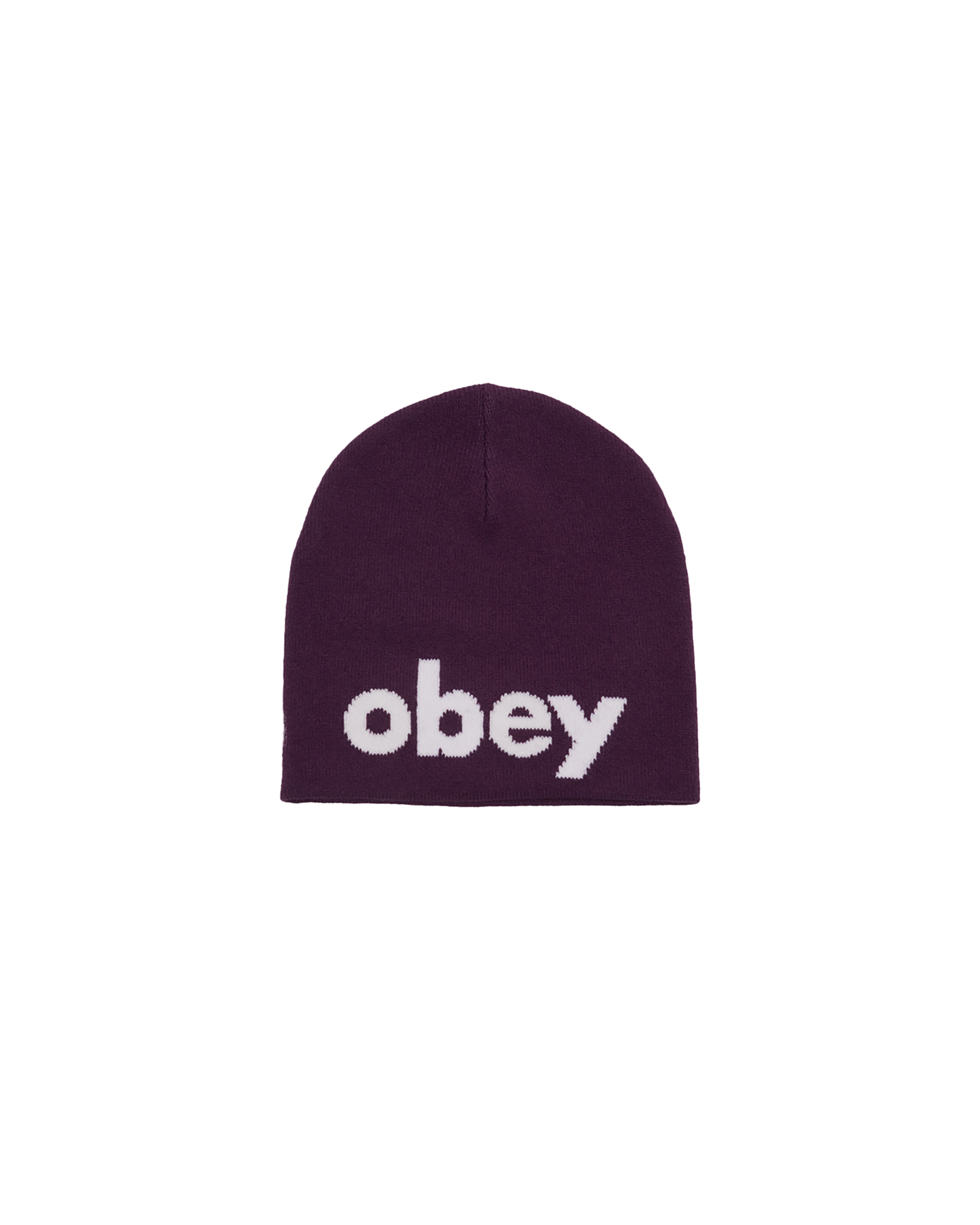 obey lowercase beanie imperial purple