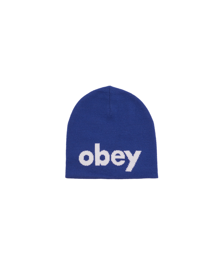 obey lowercase beanie olympian blue