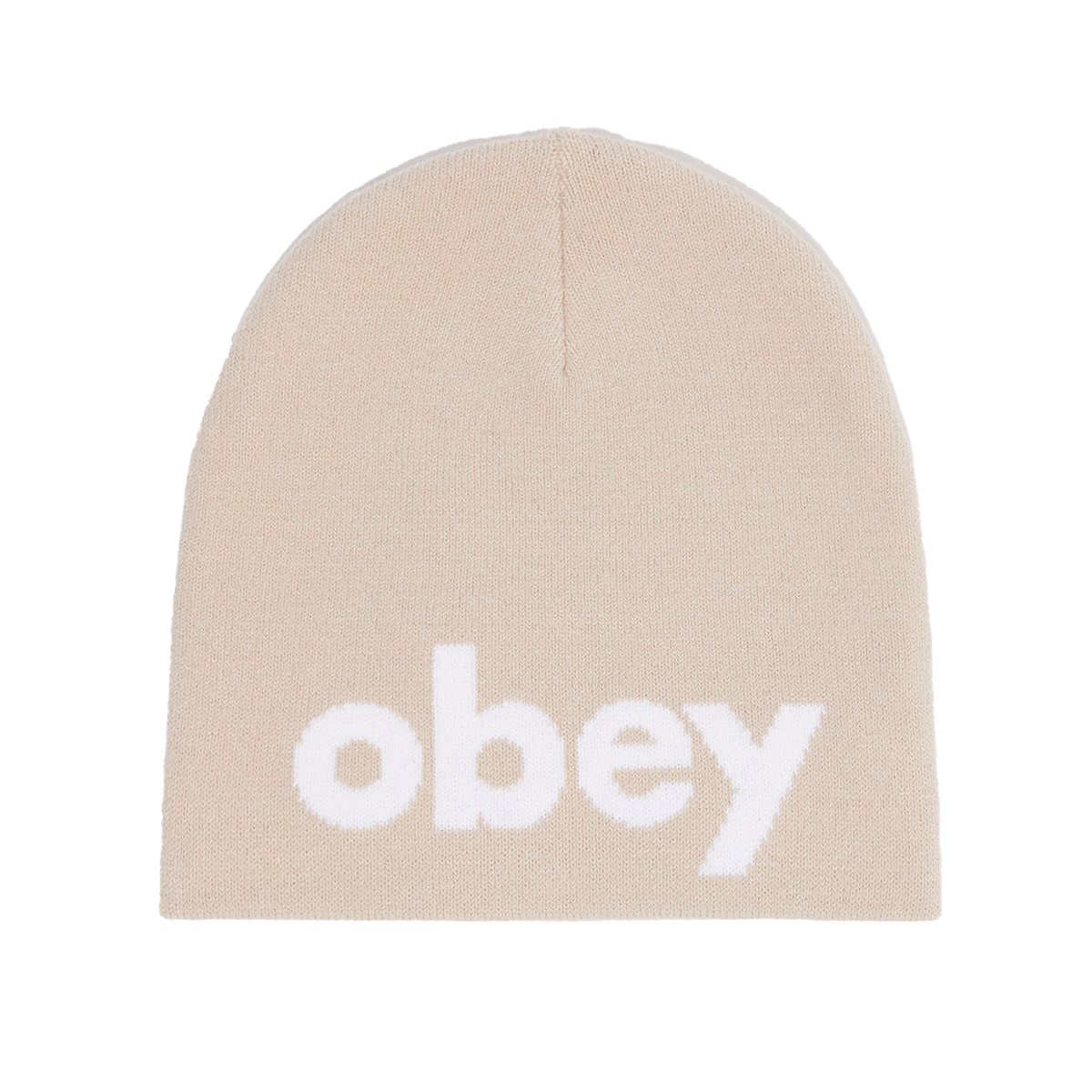 obey lowercase beanie silver grey