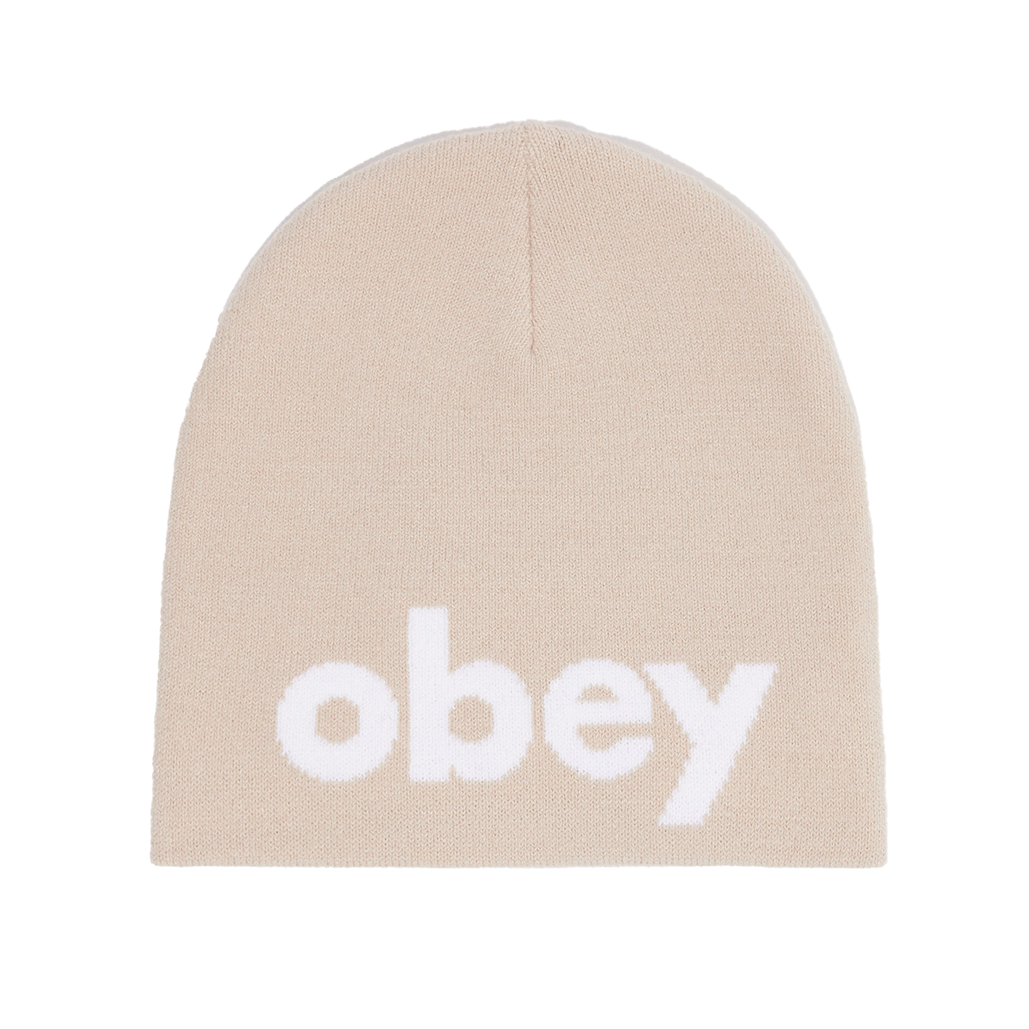 obey lowercase beanie silver grey