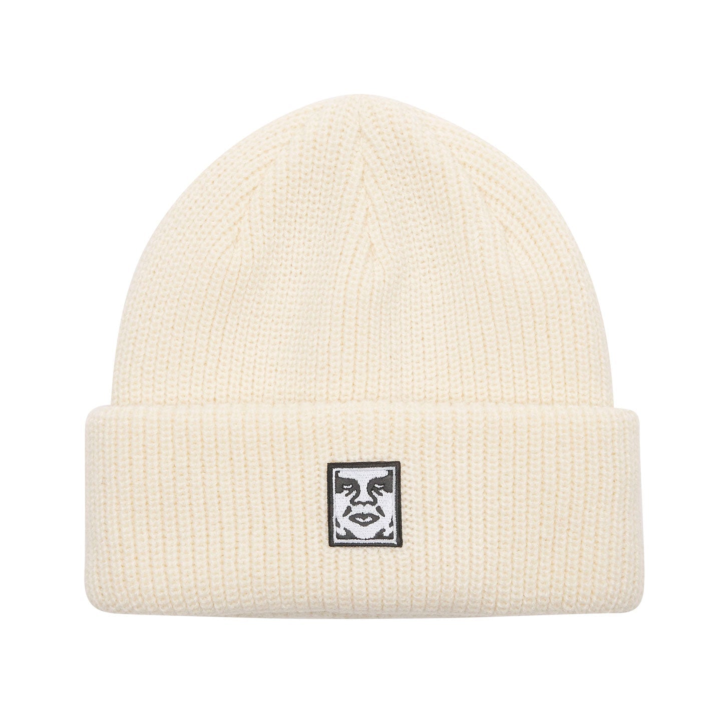 obey mid icon patch cuff beanie unbleached