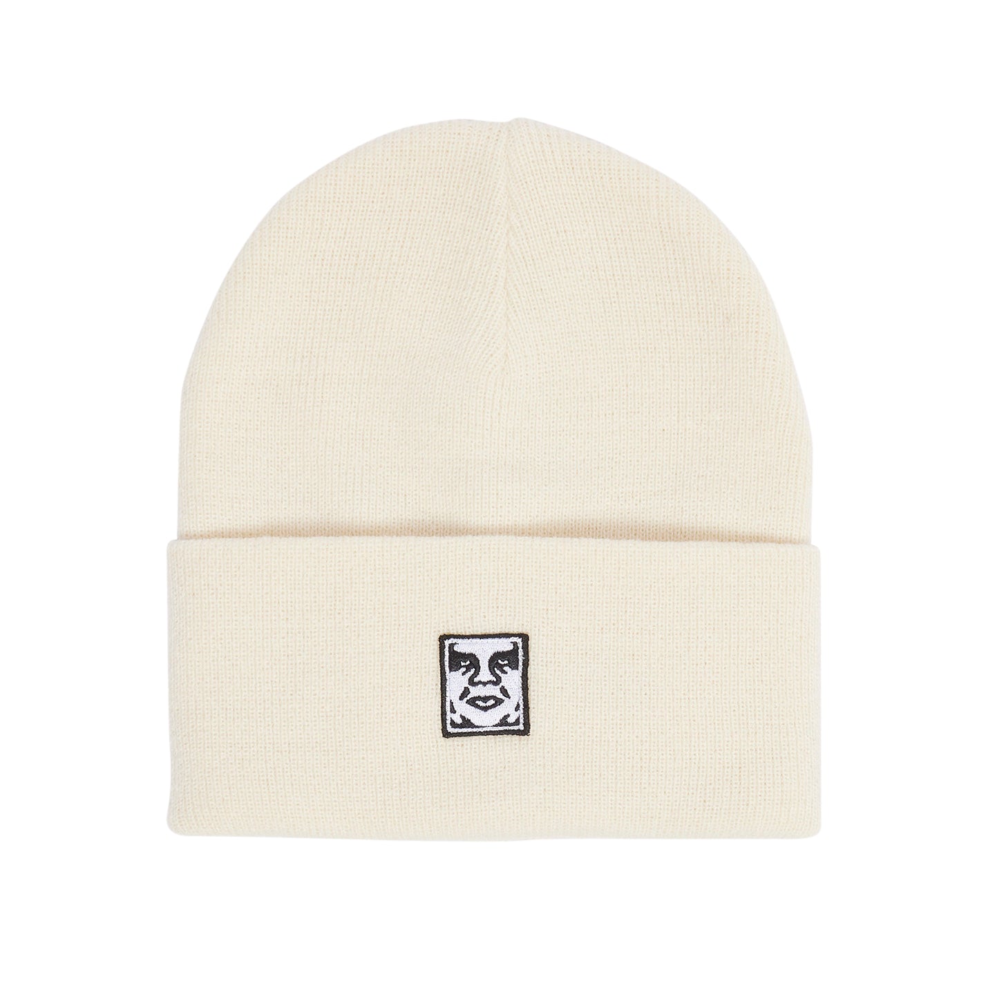 obey icon patch cuff beanie unbleached