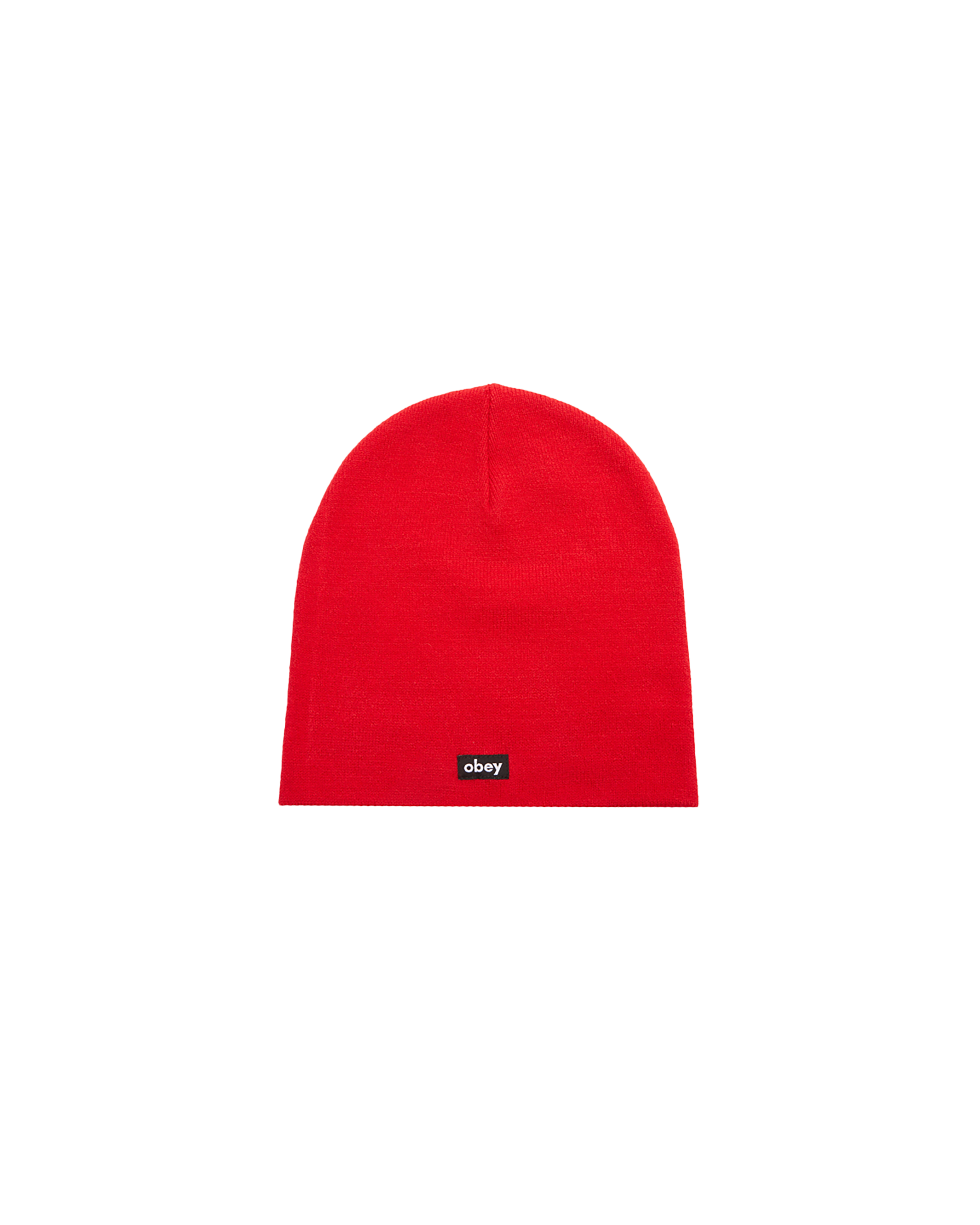 obey label beanie fiery red