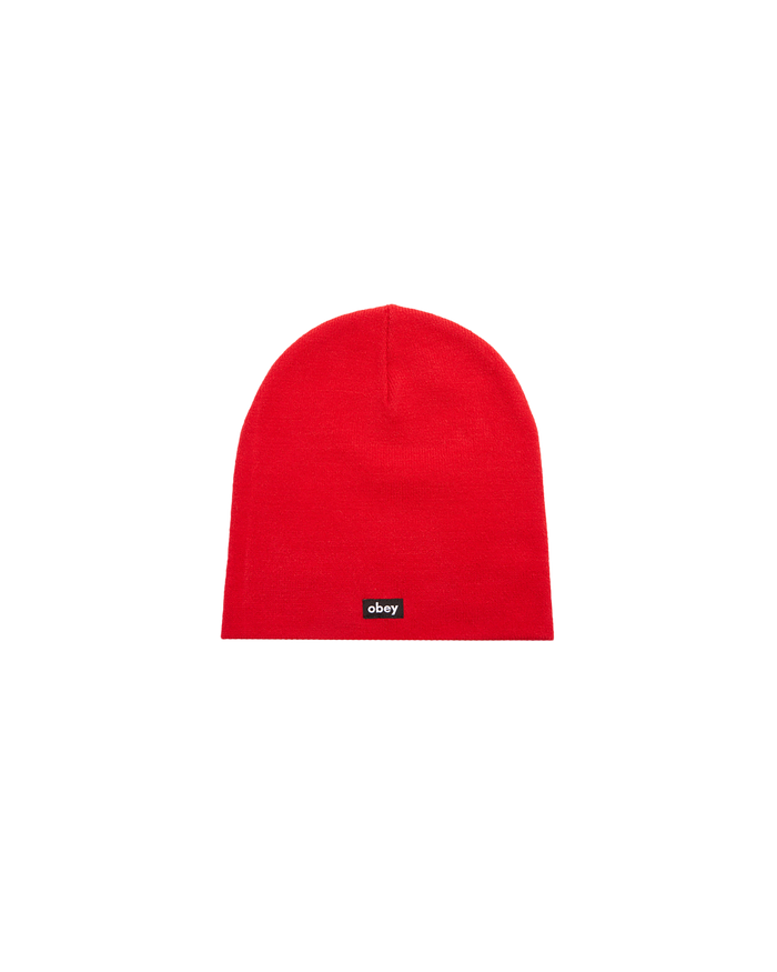 obey label beanie fiery red