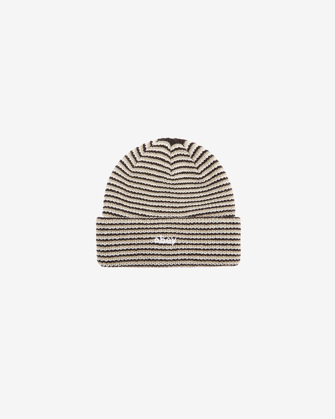 obey parker striped beanie grey multi