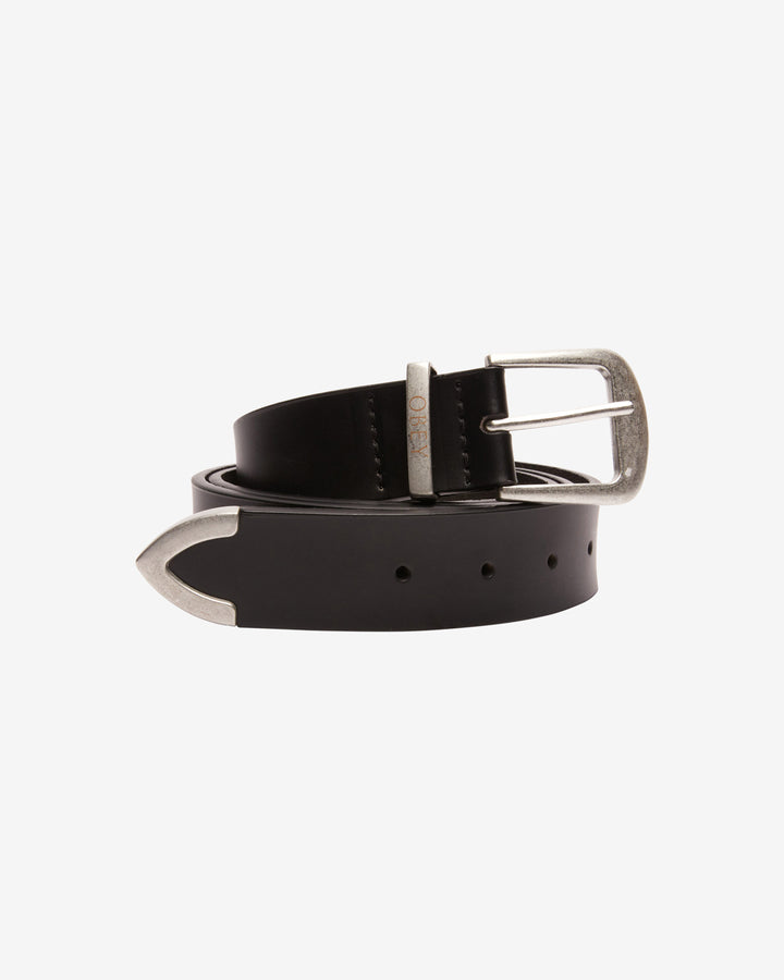 OBEY LEATHER BELT BLACK