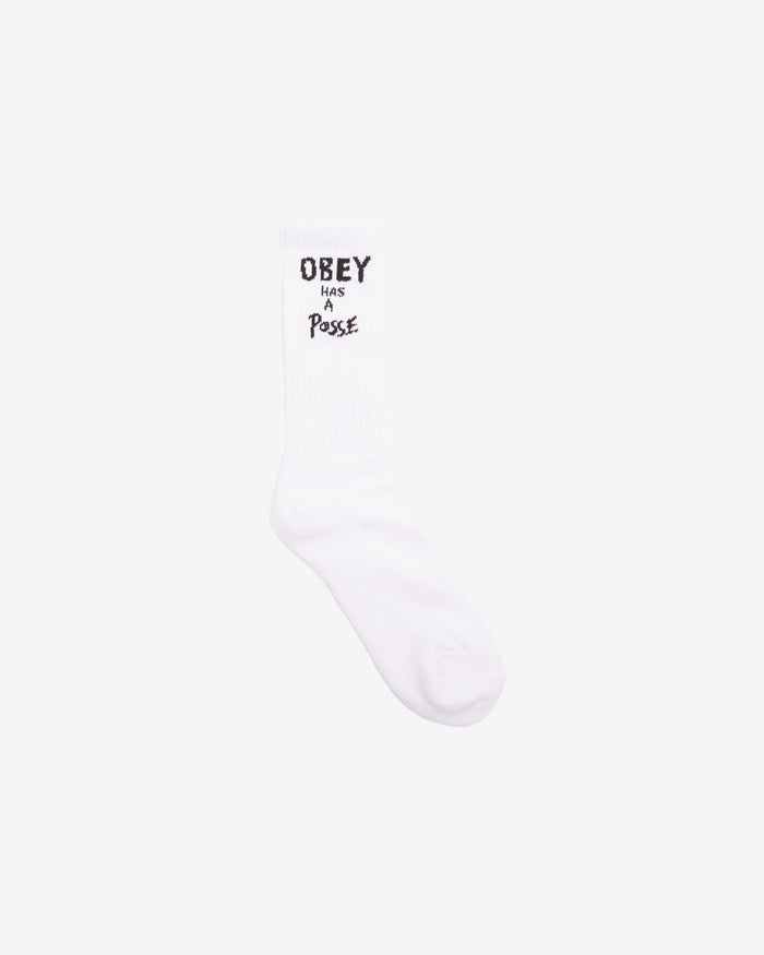 obey has a posse socks white