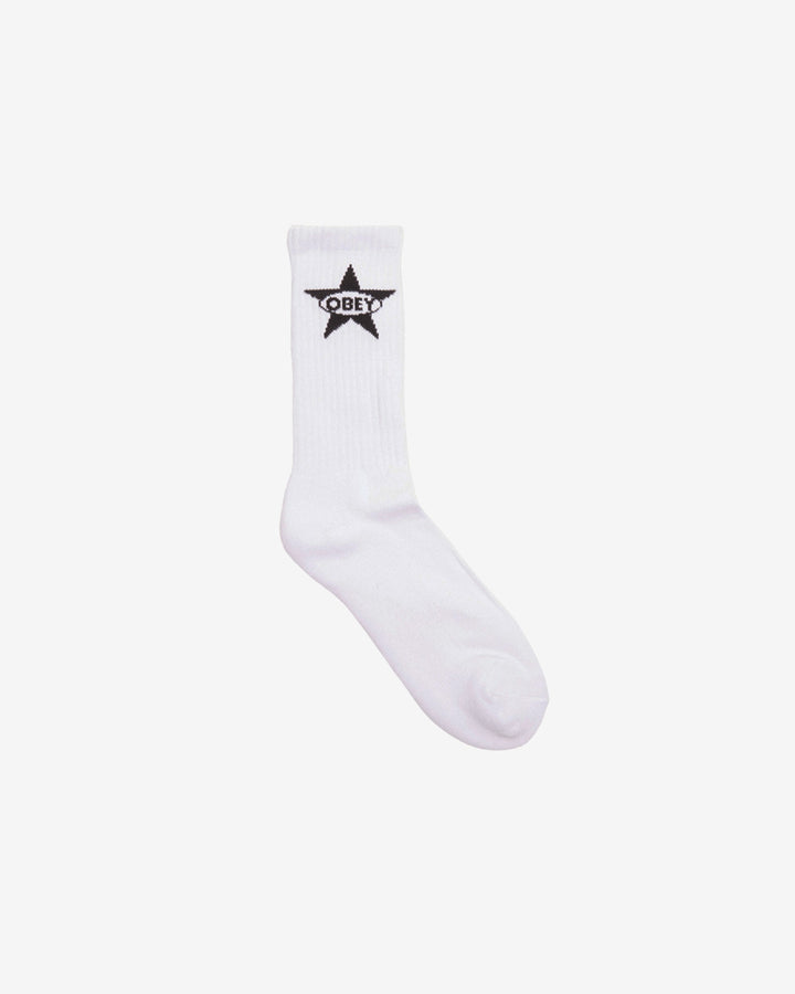 OBEY STAR SOCKS WHITE