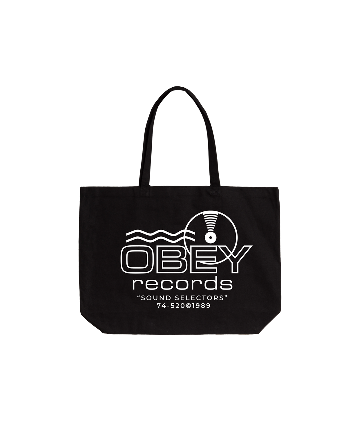 obey records sound waves tote black