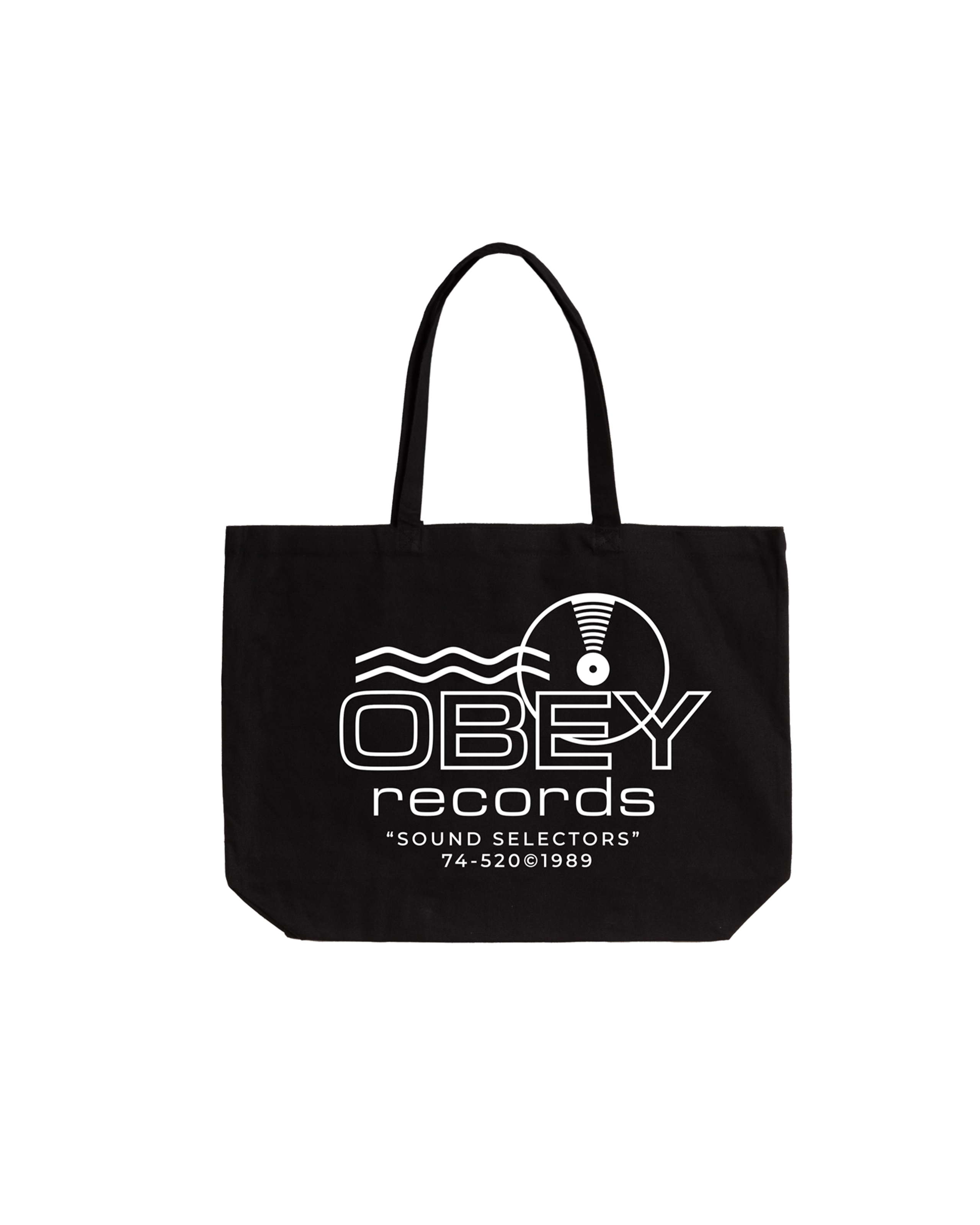 obey records sound waves tote black