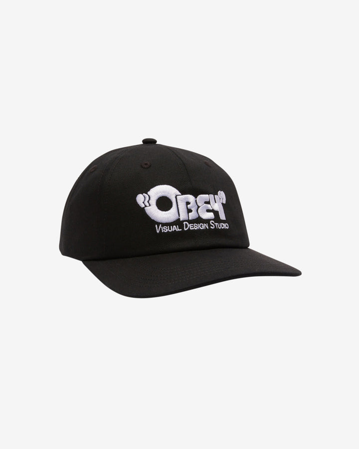 OBEY VISUAL DESIGN 5 PANEL SNAPBACK BLACK