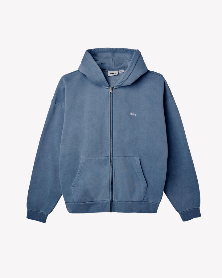 LOWERCASE PIGMENT ZIP HOOD PIGMENT ACADEMY NAVY