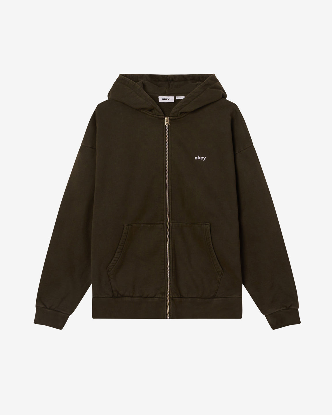 obey lowercase pigment zip hood pigment rosin