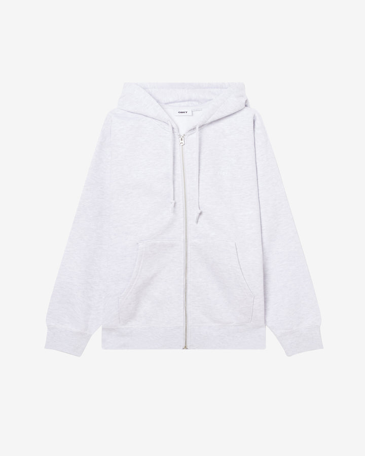 OBEY EST. WORKS BOLD ZIP HOOD ASH GREY