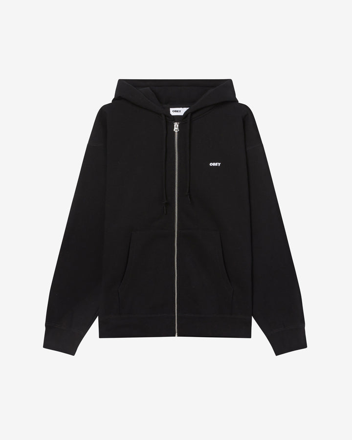 OBEY EST. WORKS BOLD ZIP HOOD BLACK