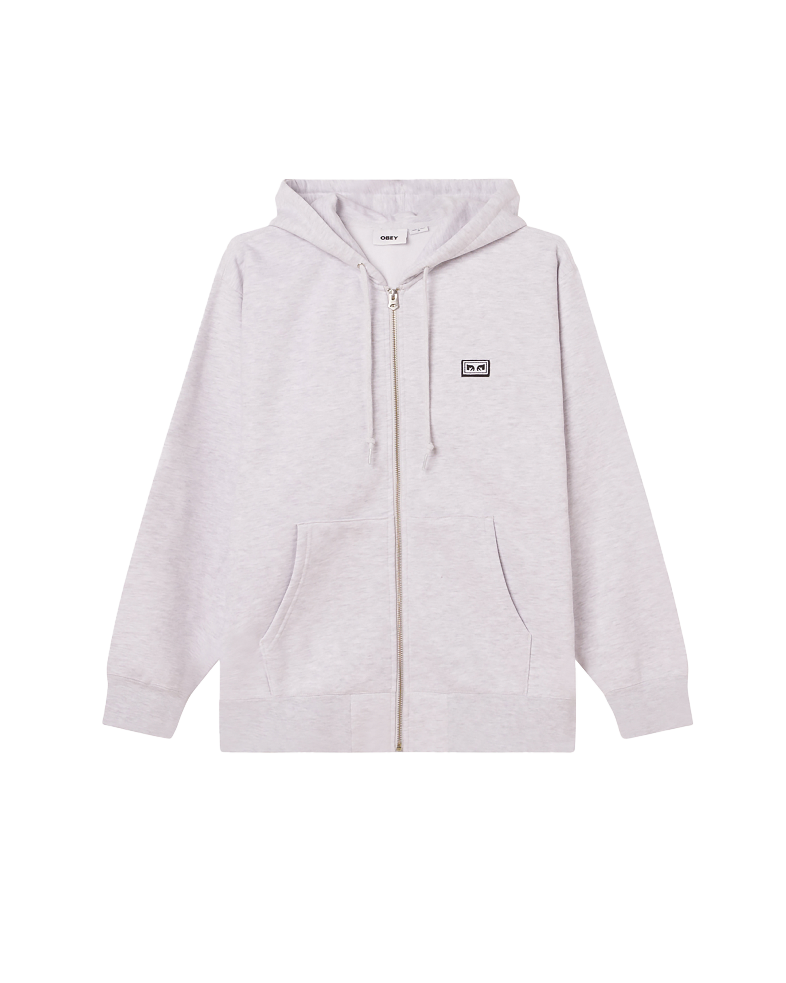 obey est works eyes zip hood ash grey