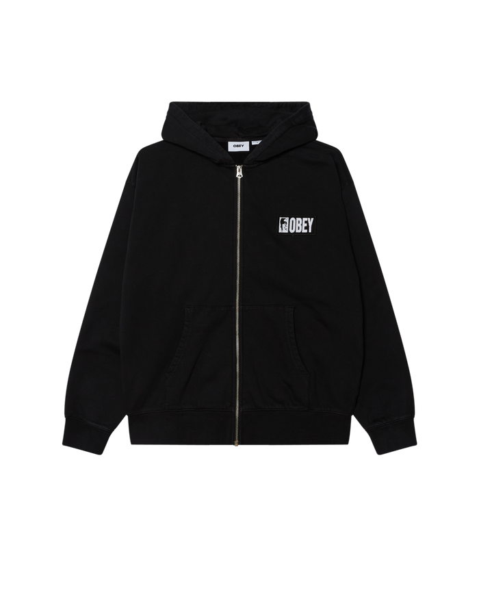 MARGIN FADED ZIP HOOD