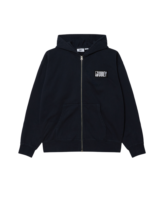 MARGIN FADED ZIP HOOD