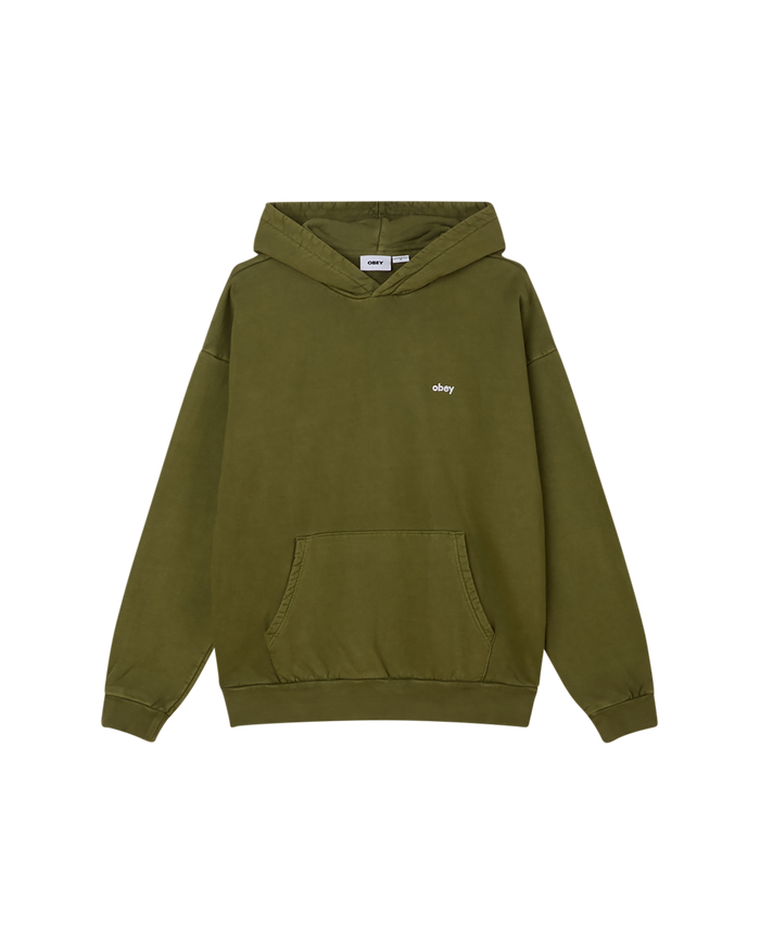 obey lowercase pigment pullover pigment moss green