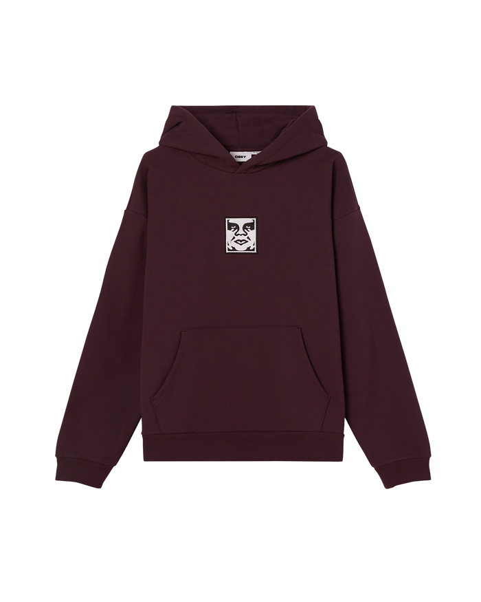 obey icon extra heavy pullover plum perfect