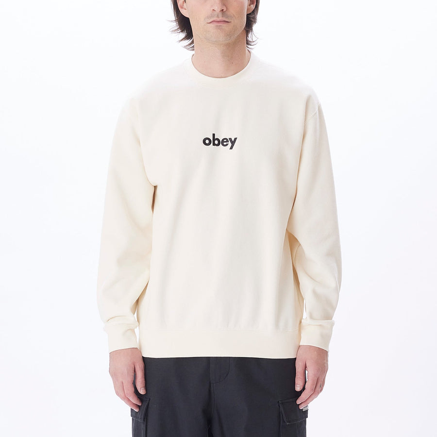 OBEY LOWERCASE CREWNECK UNBLEACHED