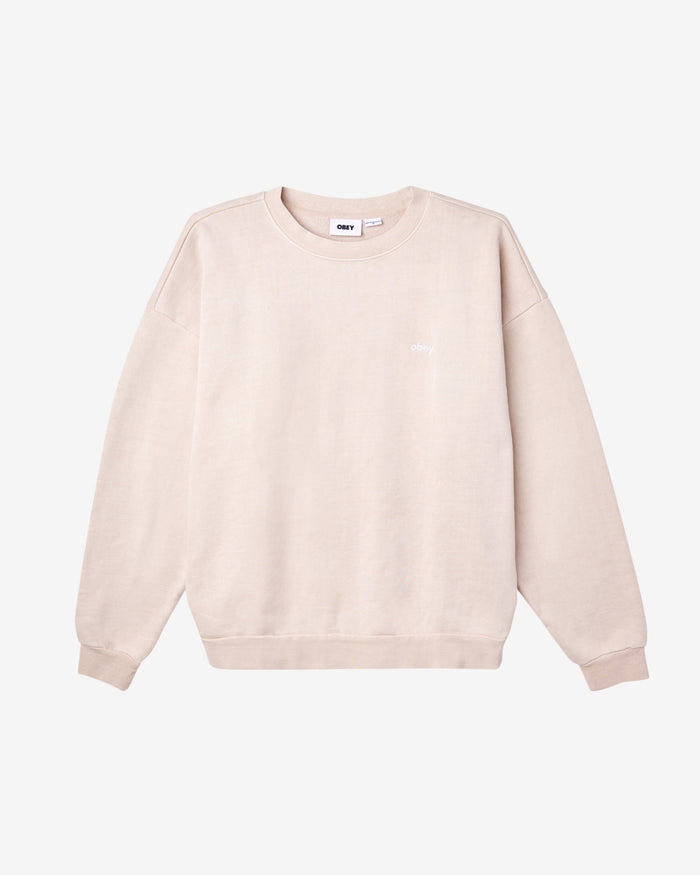 obey lowercase pigment crewneck pigment clay