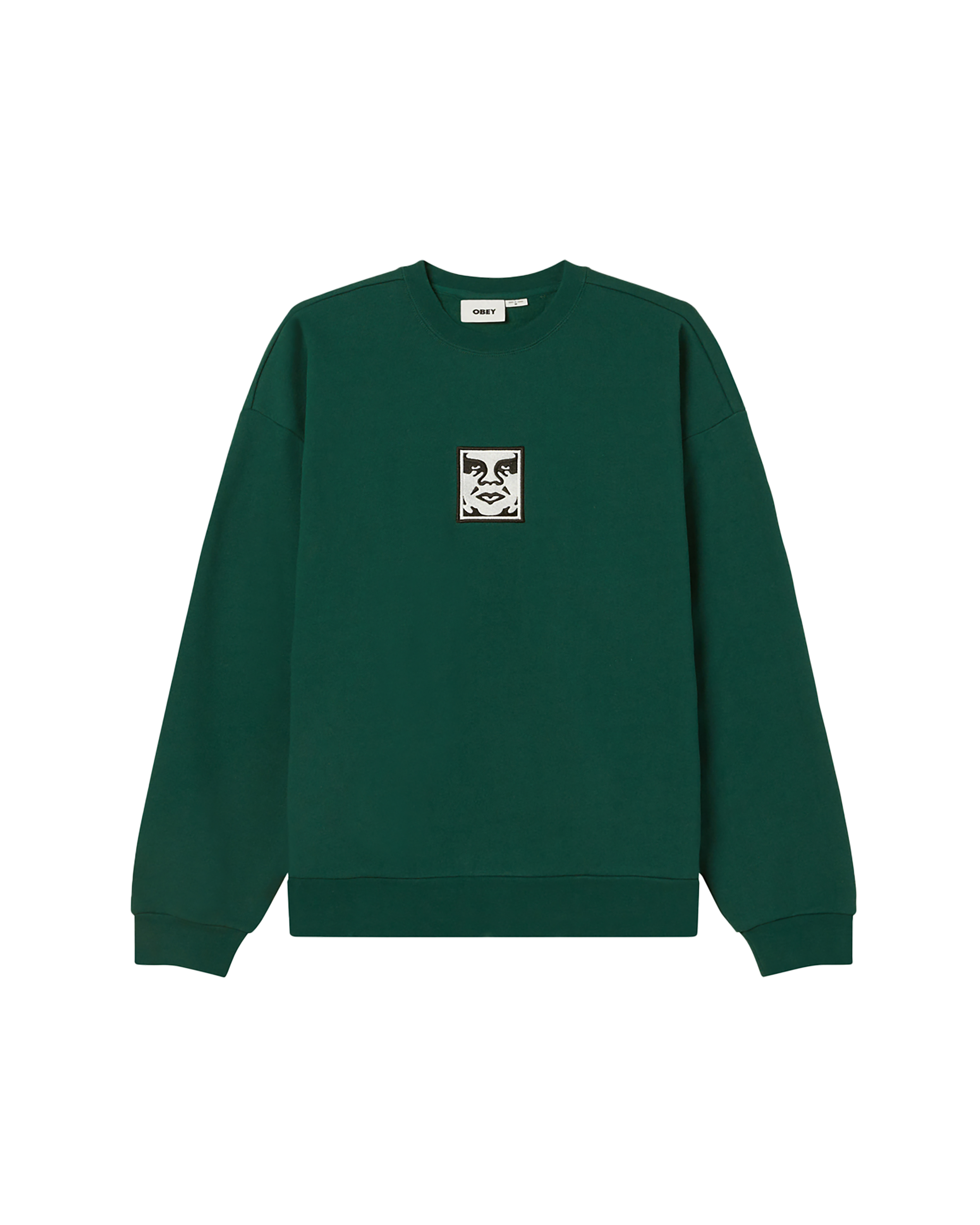 obey icon crewneck rain forest