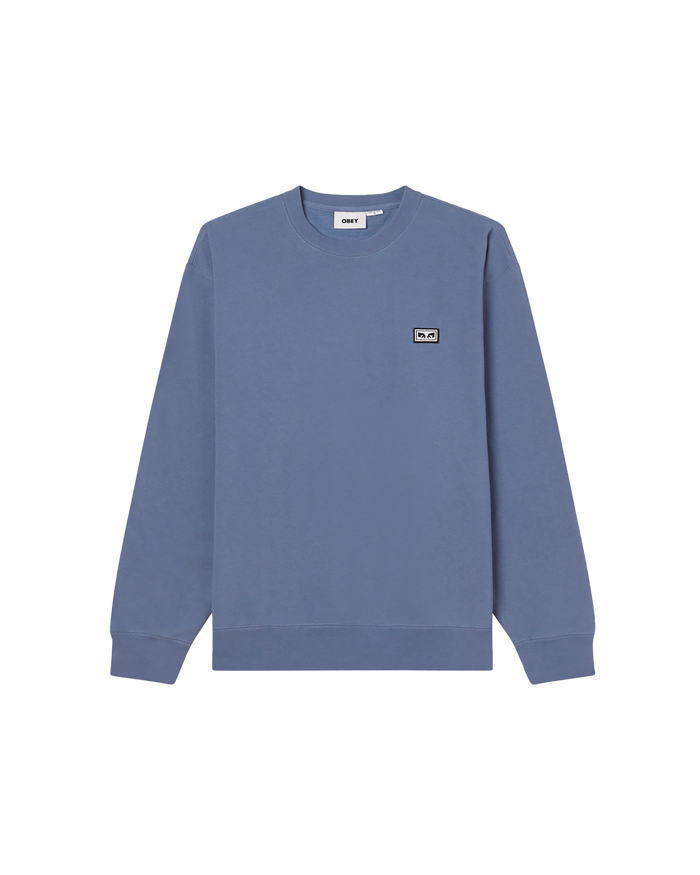 obey est works eyes crewneck coronet blue