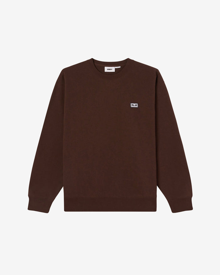 obey est works eyes crewneck java brown