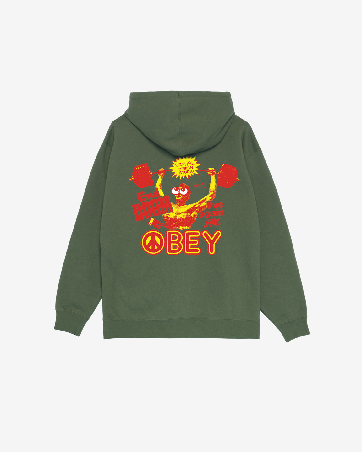 obey live again now pullover moss green