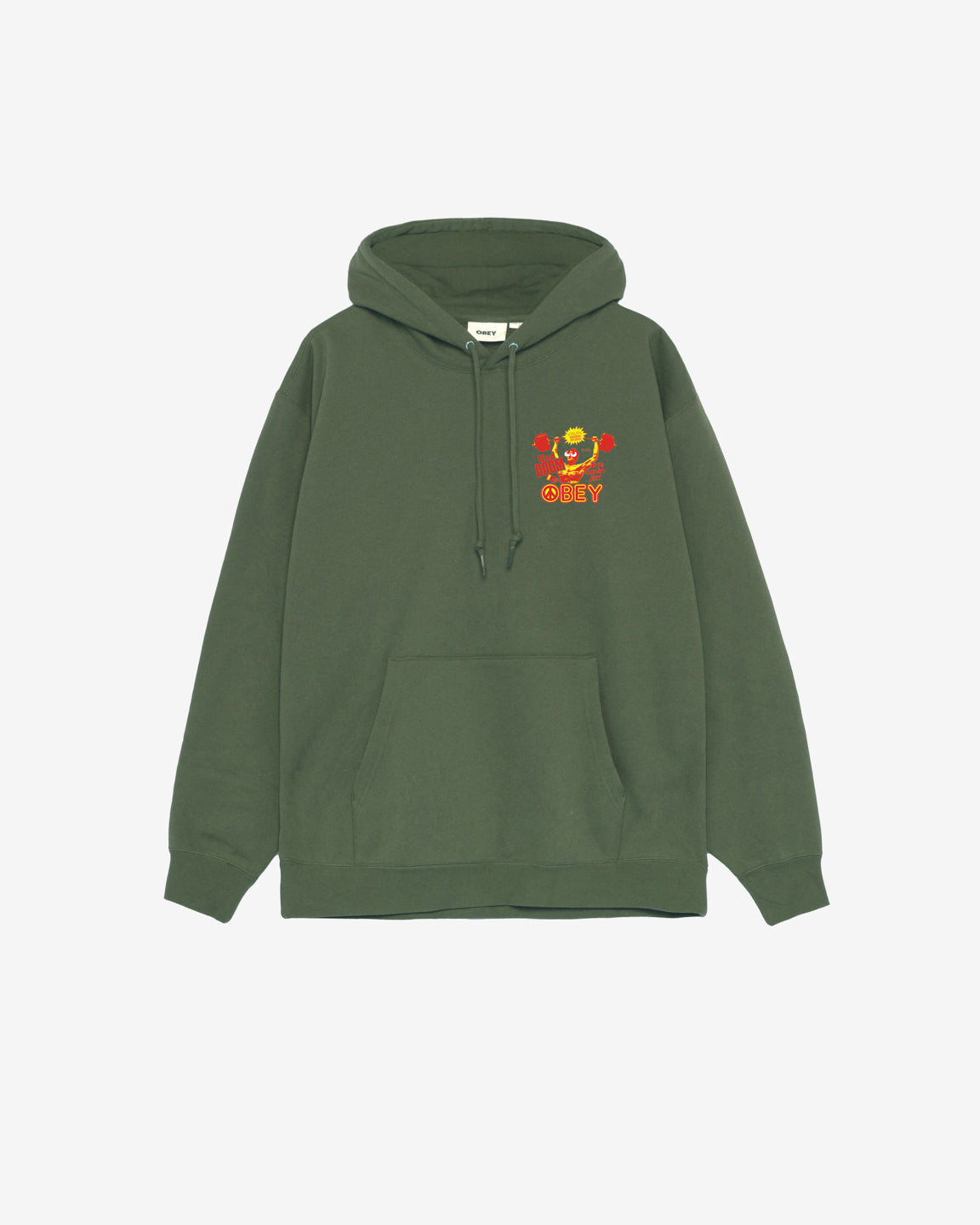 obey live again now pullover moss green