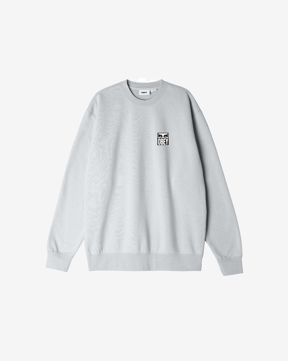 obey eyes icon crewneck heather grey