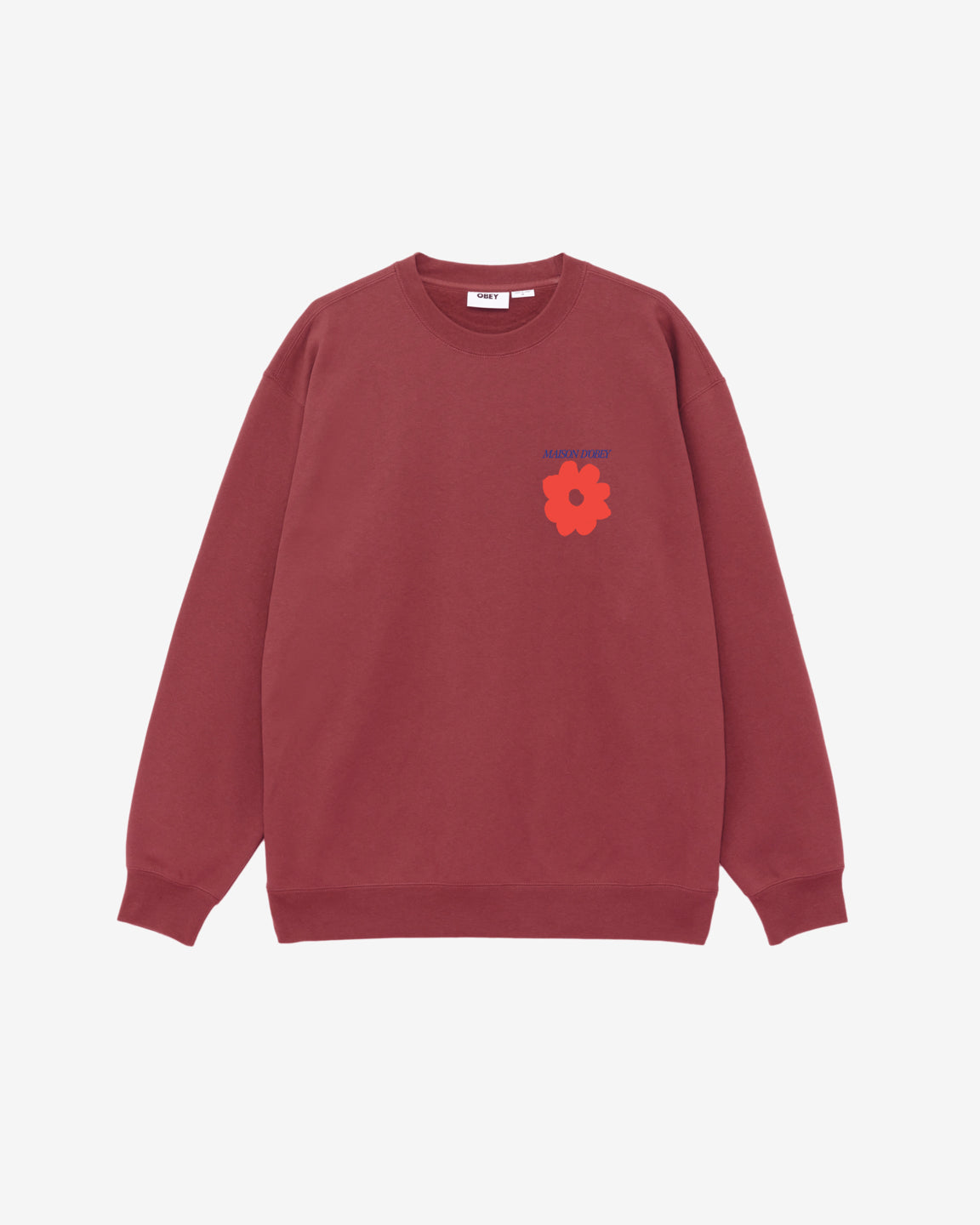 obey maison dobey crewneck mineral red