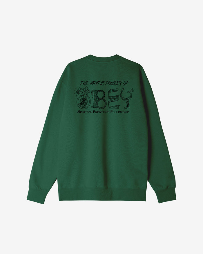 obey mystic powers crewneck moss green