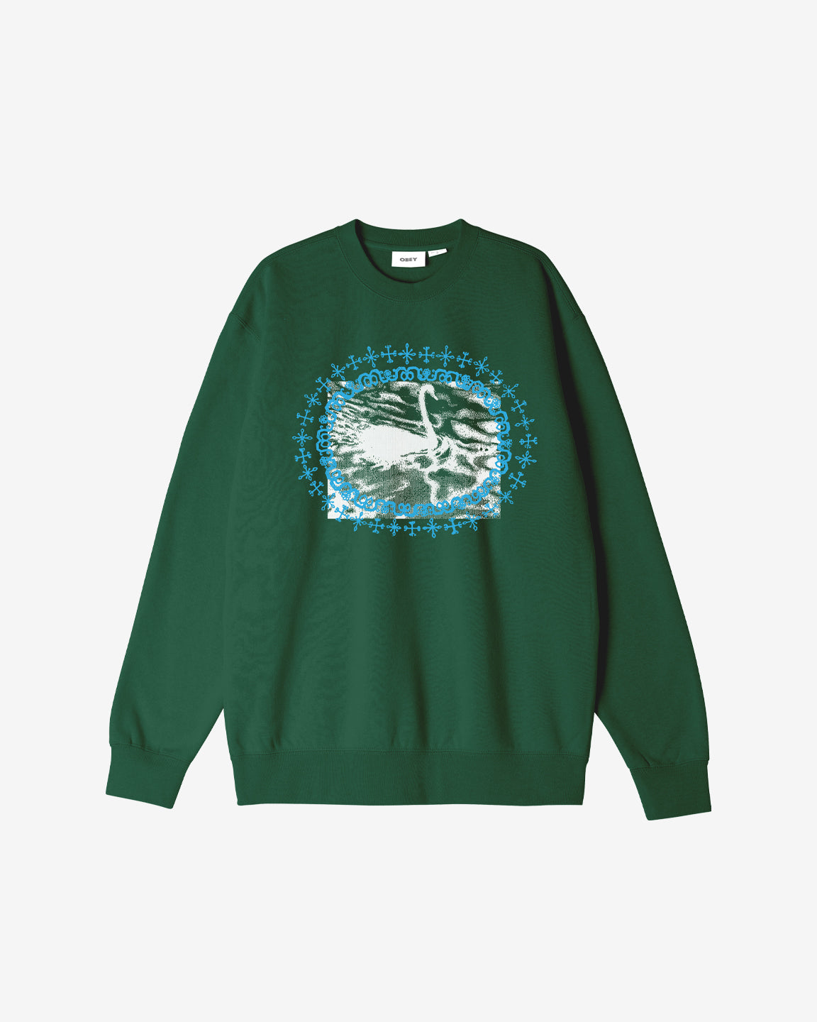 obey mystic powers crewneck moss green