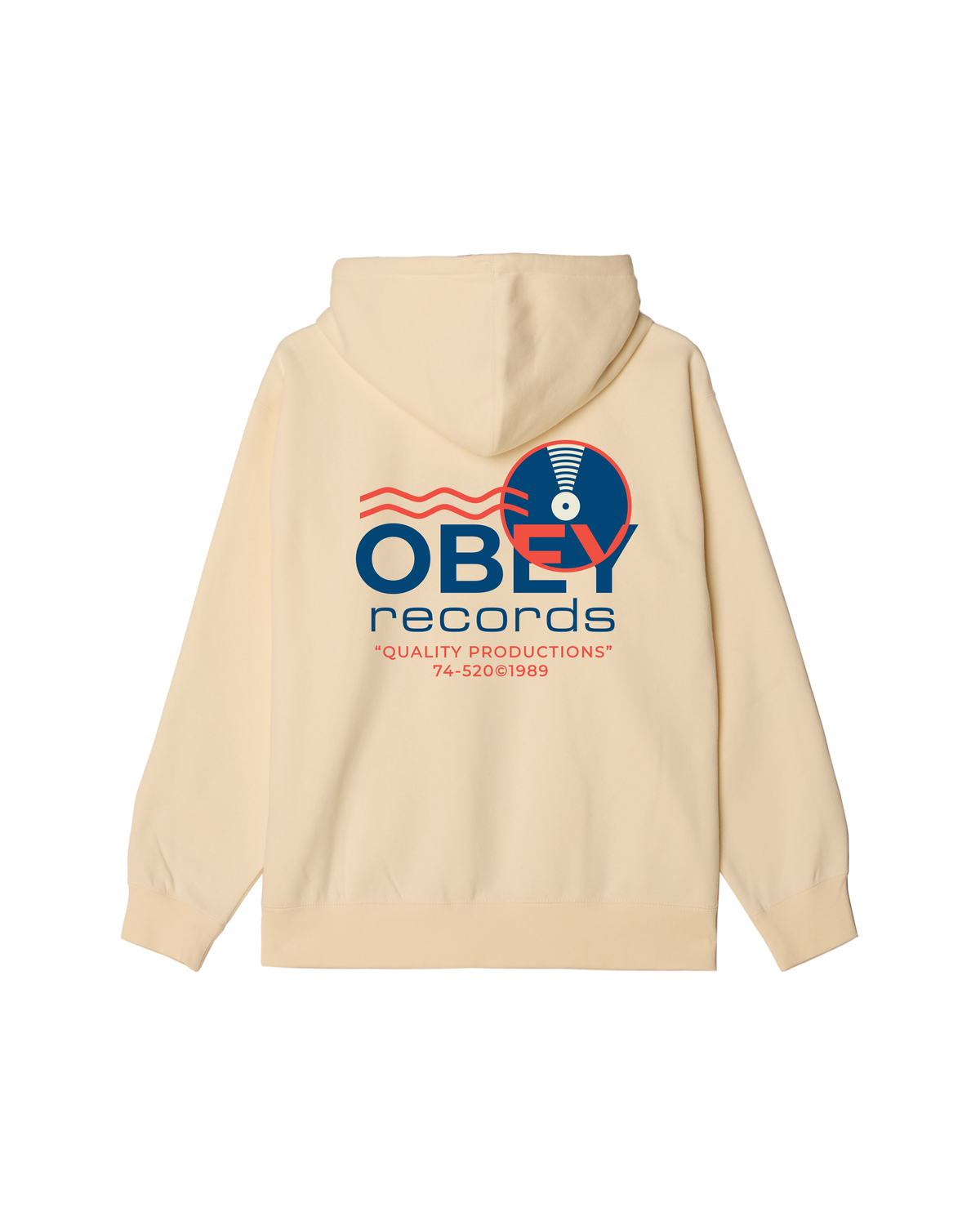 obey records sound waves pullover unbleached