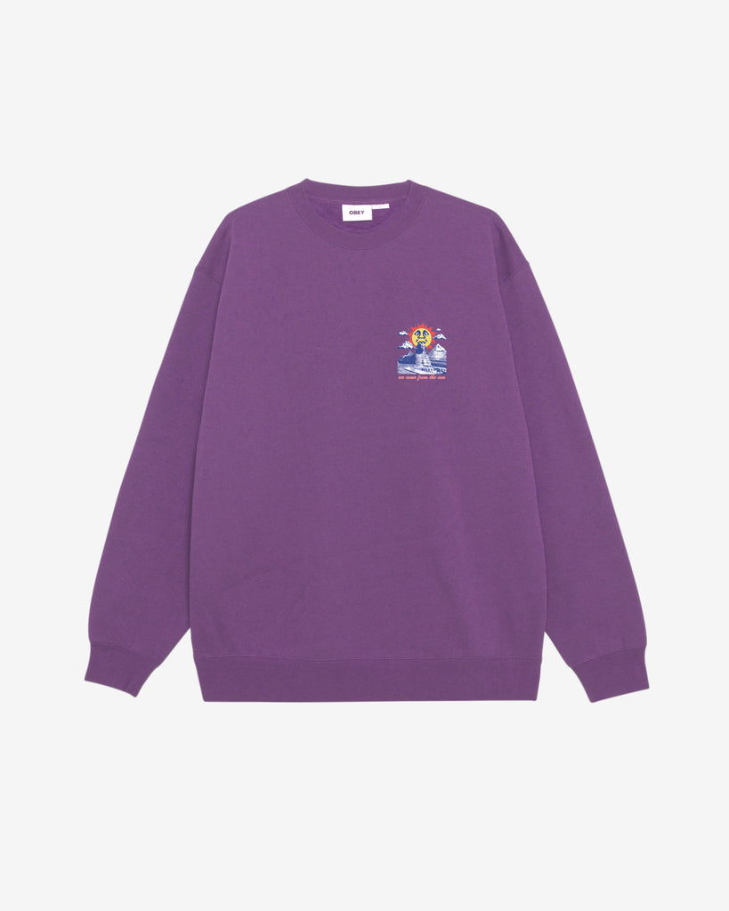 WE COME FROM THE SUN HEAVYWEIGHT CREWNECK DEWBERRY | OBEY Clothing