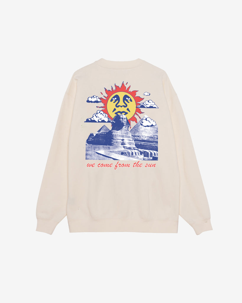 WE COME FROM THE SUN HEAVYWEIGHT CREWNECK UNBLEACHED | OBEY Clothing